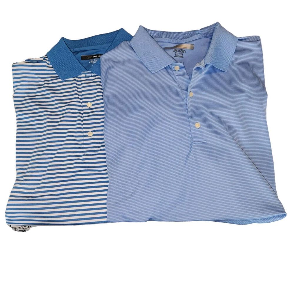Greg Norman Play Dry Golf‎ Blue Polo Shirt Bundle Men's Size XXL